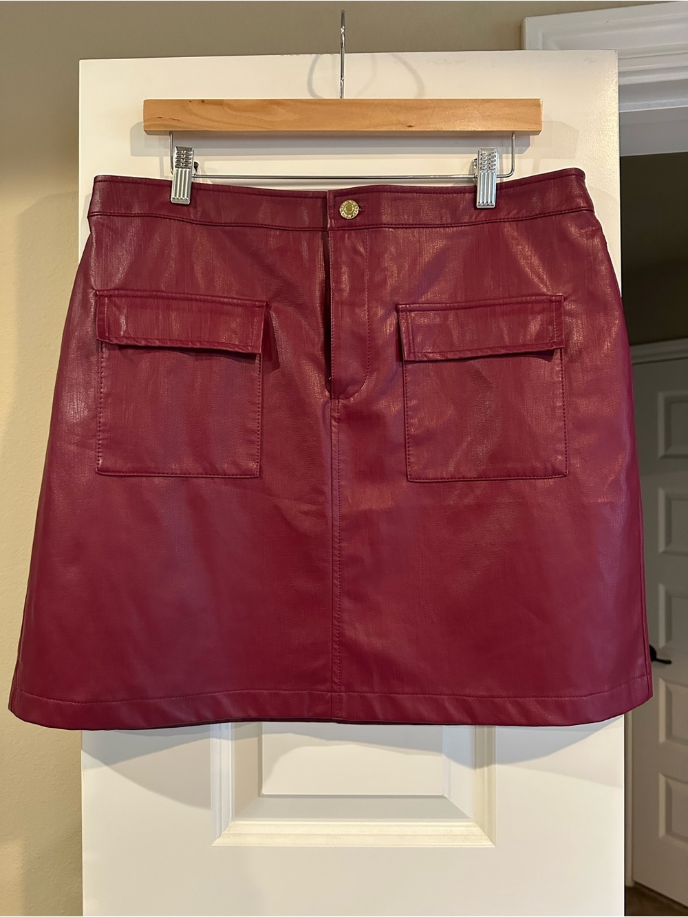 Marc New York Faux Leather Mini Skirt - Burgundy